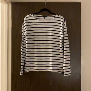 J. Crew Bretton Navy & White Striped Shirt